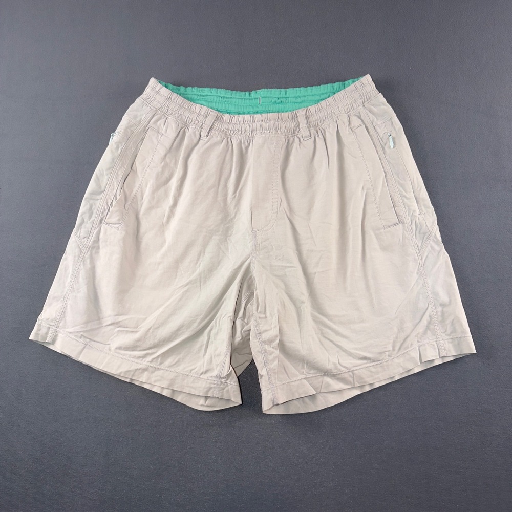Birddogs Classic Lined Gym Shorts Stone Gray Teal Liner Mens Medium 7in Inseam